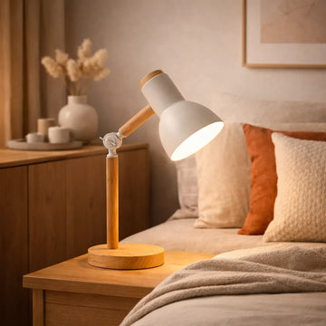 Wood desk lamp – minimal white