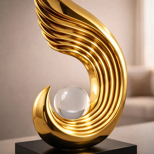 Abstract Gold Sculpture – Luxury Curve
